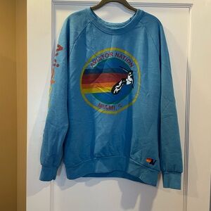 Aviator Nation Blue Graphic Men's Sweater